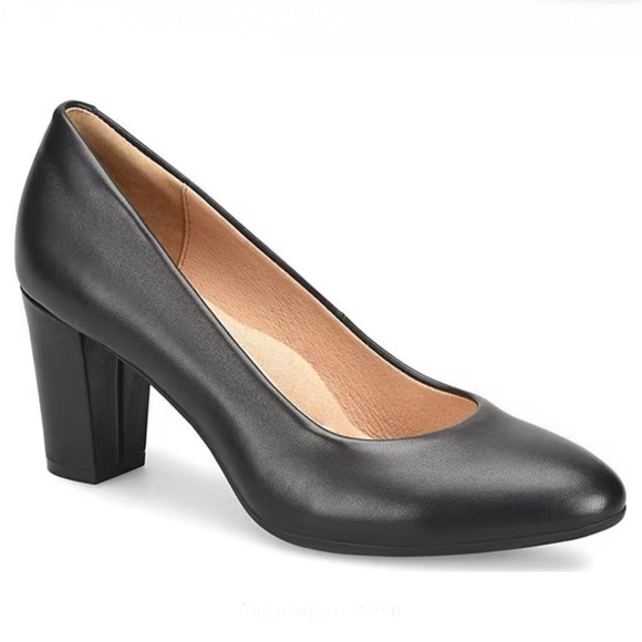 Sofft Shoes - Sofft Parisa Women’s Black Leather Block Heel Pumps